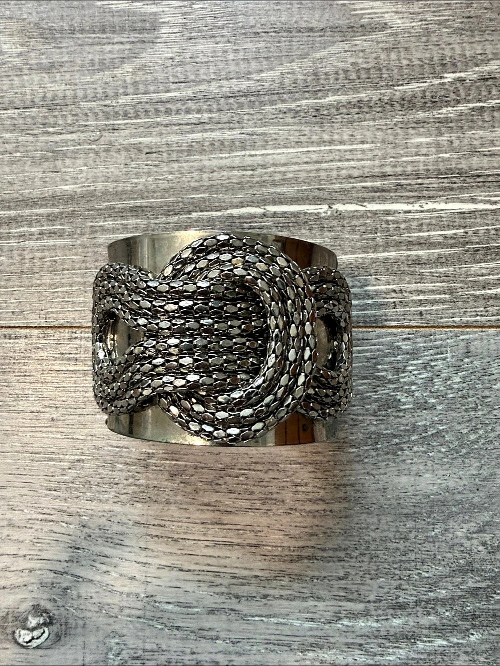 Silver-Tone Woven Cuff Bracelet Like New